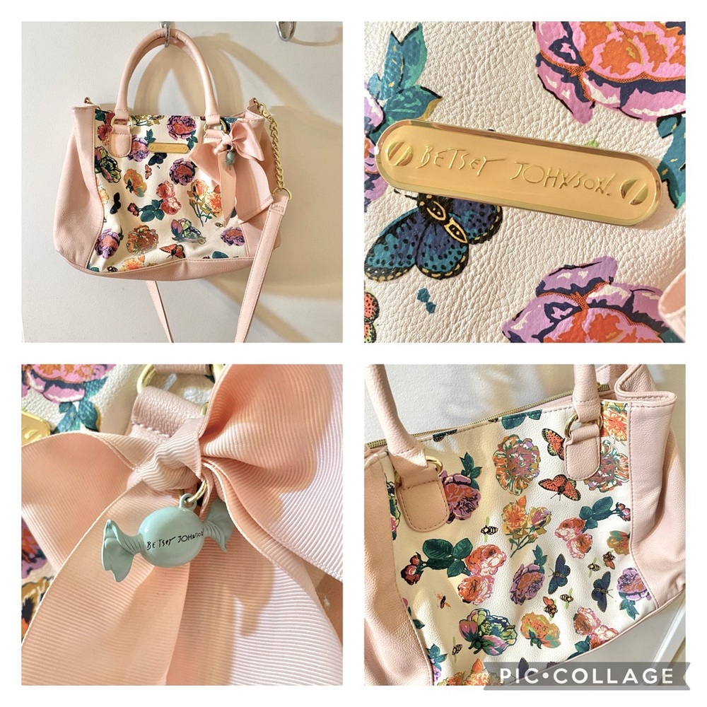 Sold: EUC Betsey Johnson Pink Floral Handbag